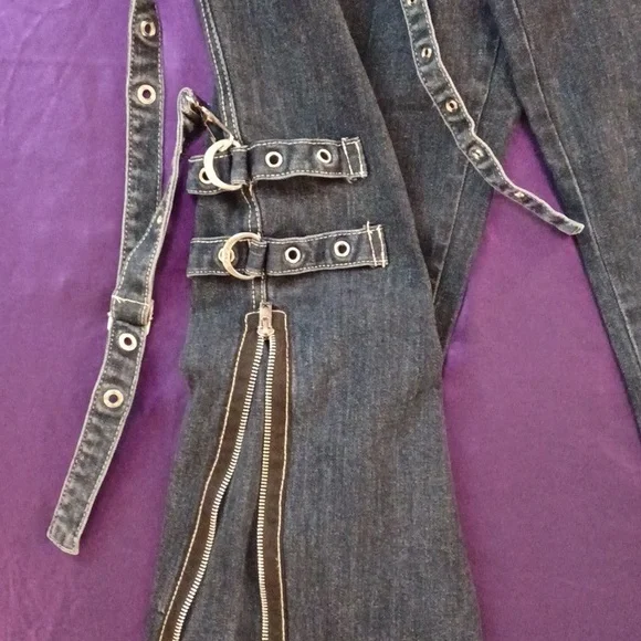 TRIPP NYC DENIUM BONDAGE PANTS SIZE 16 BLUE - Picture 8 of 16
